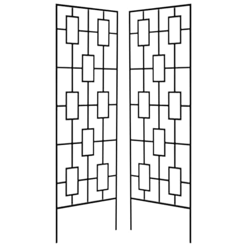 Panacea Black Metal Modern Climbing Plant Garden Trellis, 78" H, Set of 2