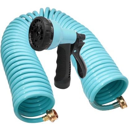 50ft Garden Hose, EVA Curly Water Retractable - color: Blue, size: 50FT