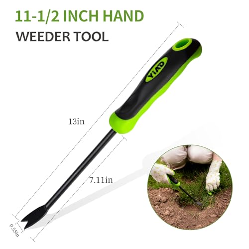 Hand Weeder Tool, 13" High-Carbon Steel V-Tip Weed Puller - size: 13-IN