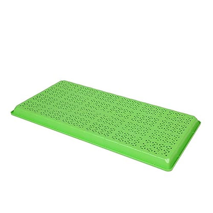 SUNPACK 10" x 20" Heavy Duty Mesh Plastic Seed Starting Tray, Green, 1" - Ensures Water Drainage and Aeration, Perfect for Greenhouses or Indoor Gardening - color: Green