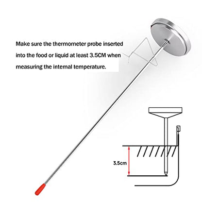 Candy Thermometer and Deep Fry Thermometer with 2 Inch Large Dial, 9 Inch Stainless Steel Probe – Temperature Guide for Candy Making, Frying, Confectionery, Dessert, Chocolate, Jam, and BBQ - size: Candy Thermometer-9 Inch