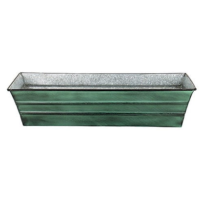 Achla Designs Galvanized Window Flower Box Planter-Green-Small (22" L x 6" W x 5" H) - color: Green, size: Small