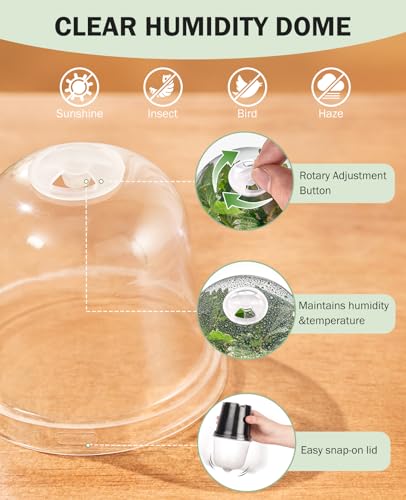 homenote 3 Inch Nursery Pots with Humidity Domes for Seed Starting (30 Pcs) - color: Black-with Lid, size: 3 Inch-30 Pack