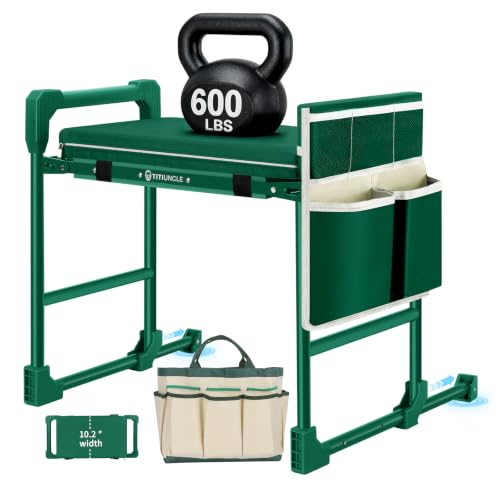 Garden Kneeler and Seat Heavy Duty 600LBS w/ Thicken Wide Soft Kneeling Pad