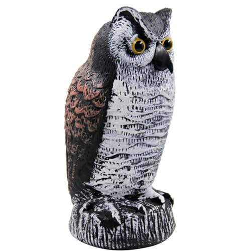 Owl Decoys for Bird Deterrent - Weatherproof Bird Repellent Devices for Outdoor Use - Plastic Owls to Scare Birds Away and Control Garden Pests