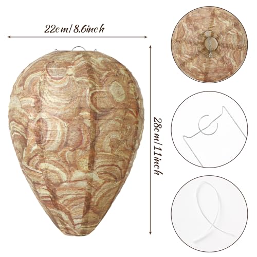 DECYOOL 8 Pack Paper Fake Wasp Nests Decoys for Yellow Jackets - color: Brown