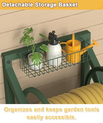 Artigarden Triangle Wall Mounted Garden Hose Reel Outdoor Hose Holder Green - color: Green