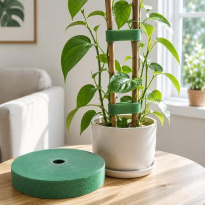 Plant Ties, 20mm 82ft Reusable Hook and Loop Plant Ties, Green Garden Tape for Climbing Plants, Flexible Plant Support Tape