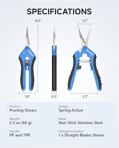 Fondwell 6.5" Small Pruning Shears for Gardening, Plant Trimming Scissors