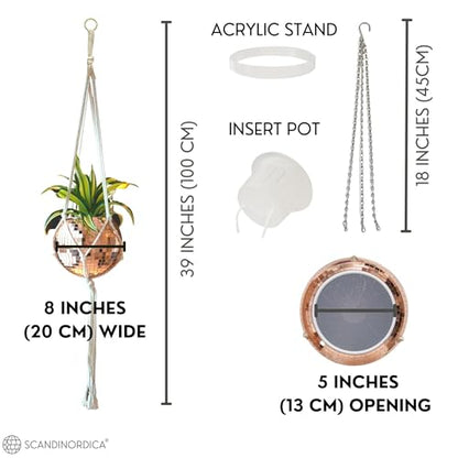 SCANDINORDICA Disco Ball Planter, Value Package, 8-inch Rose Gold - size: 8" Rose Gold