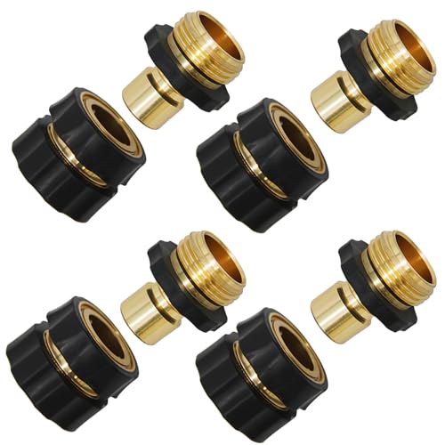 Lifynste 3/4 Inch Garden Hose Quick Connector Fittings, Easy Connector Fitting, Male and Female Set, (4) - style: Set of 4