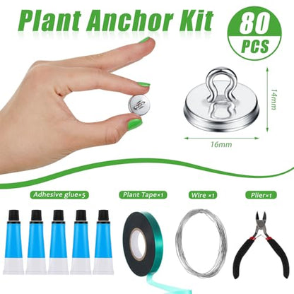 WILLBOND 80 Pcs Plant Anchors Kit for Vine Wall Stucco Trellis, Silver - color: Silver