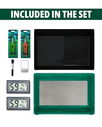 Trim Tray Set Durable, Premium Quality Trimming Tray w/ 2-Tier, 150 Micron Screen - color: Green