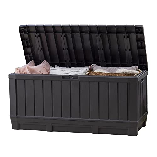 Keter Kentwood 92 Gal Outdoor Storage Box for Patio and Pool Accessories - color: Dark Grey