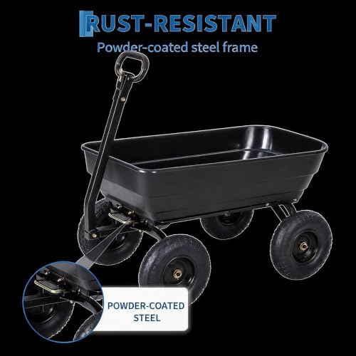 Heavy-Duty Utility Garden Dump Cart, 1200Lbs Capacity - size: 1200LBS