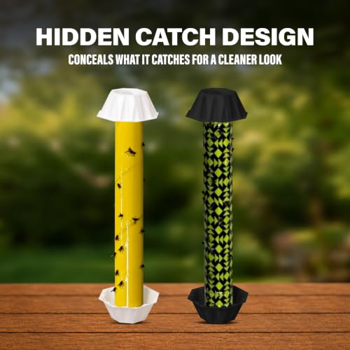 Catchmaster Fly Stick 4-Pack, Sticky Hanging Fly Traps Indoor & Outdoor