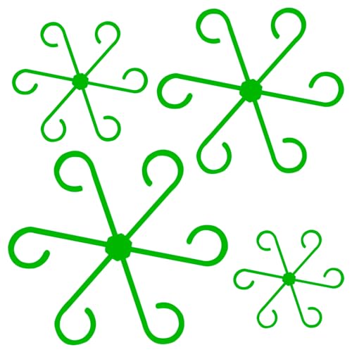 4 Pcs Plant Stem Support Reusable Plant Growth Accessories, Different Sizes Climbing Plant Stakes for Indoor Plants to Decorative (Green) - color: Green