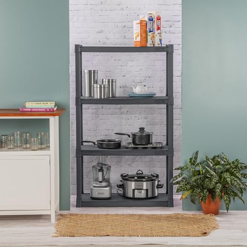 Sterilite 4 Shelf Unit, Heavy-Duty Plastic Utility Storage Rack, 3-Pack - size: 4 Shelf, style: 3 Pack