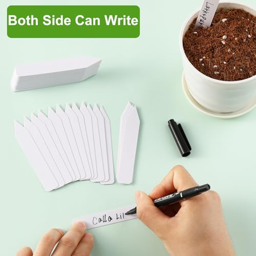 300 Pcs Plant Labels, 4 Inch Plastic Potted Plant Name Tags, White