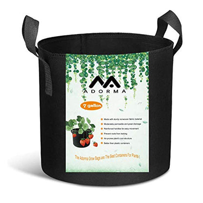 12 Packs 7 Gallon Grow Bags, Heavy Duty 300G Thickened Nonwoven Fabric Plant Pots with Handle - size: 7 Gallons