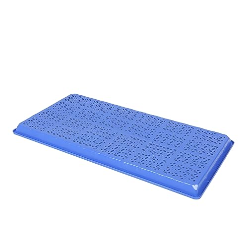 SUNPACK 10" x 20" Heavy Duty Mesh Plastic Seed Starting Tray, Blue, 1" - Ensures Water Drainage and Aeration, Perfect for Greenhouses or Indoor Gardening - color: Blue