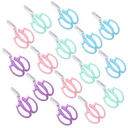 12 Pcs Flower Scissors - Stainless Steel Flower Shears, Garden Plant Floral Shears for Fresh Flowers Stems (Blue, Green, Pink, Violet)