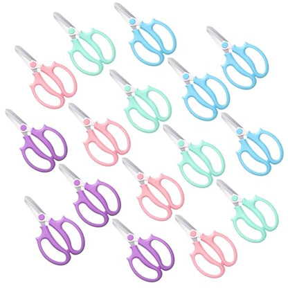 12 Pcs Flower Scissors - Stainless Steel Flower Shears, Garden Plant Floral Shears for Fresh Flowers Stems (Blue, Green, Pink, Violet)