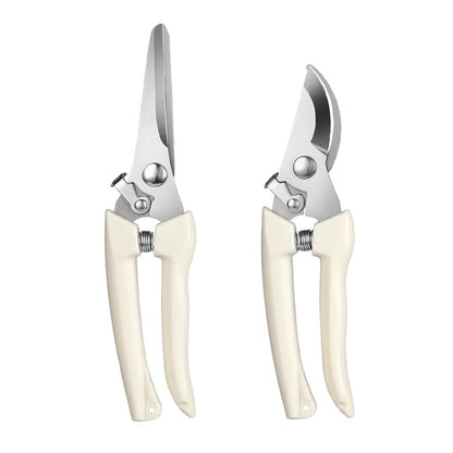 2-Piece Pruning Shears Set, Straight & Curved Bypass Garden Clippers, Professional Hand Pruners for Gardening, Fruit Picking, Flower Trimming, Bonsai, Vegetables, Vineyard