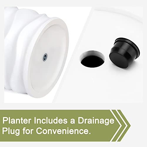 LuxenHome Tall Planters for Outdoor Plants, Set of 2 Garden Plant Pot White - color: White 2