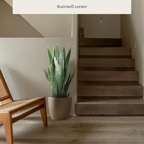KOL 3FT Artificial Snake Plant, 35in Fake Sansevieria Indoor Outdoor - size: 1 PC