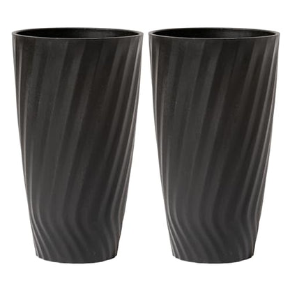 La Jolie Maison 24 Inch Tall Planters, Large Decorative Plant Pots Set of 2