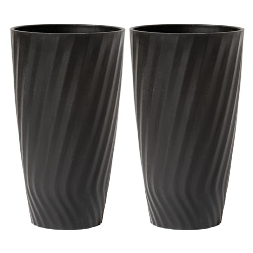 La Jolie Maison 24 Inch Tall Planters, Large Decorative Plant Pots Set of 2