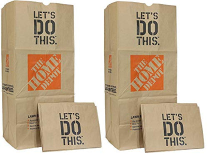Home Depot Heavy Duty Brown Paper 30 Gallon Lawn and Refuse Bags for Home and Garden (30 Lawn Bags) - size: 1 Count (Pack of 30)