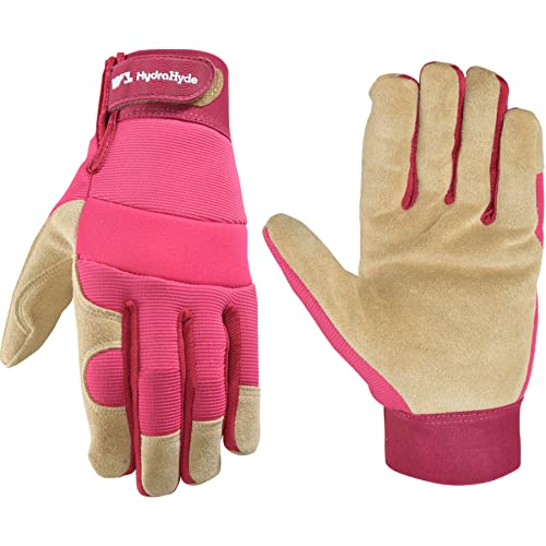 Wells Lamont Women’s HydraHyde Split Leather Hybrid Pink Gloves, Small (3268S) - size: Small