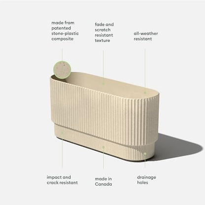 Veradek Demi Series Long Planter - Wide Outdoor Planter - color: Sand, size: 30 inch - 2 Pack