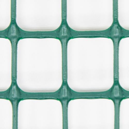 Heavy-Duty Plastic Mesh Netting, Green, 35 x 197 in (90cm x 5m), Recycled Plastic, Cut-to-Size, Durable, Multi-Purpose for Gardening, Fencing, Pets, Birds, Mole, DIY (0.75 in (19mm)) - size: 0.75 in (19mm)