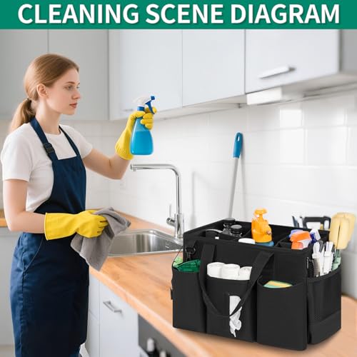 IBVIVIC Wearable Cleaning Caddy Bag, Cleaning Supplies Organizer, Black - color: Black