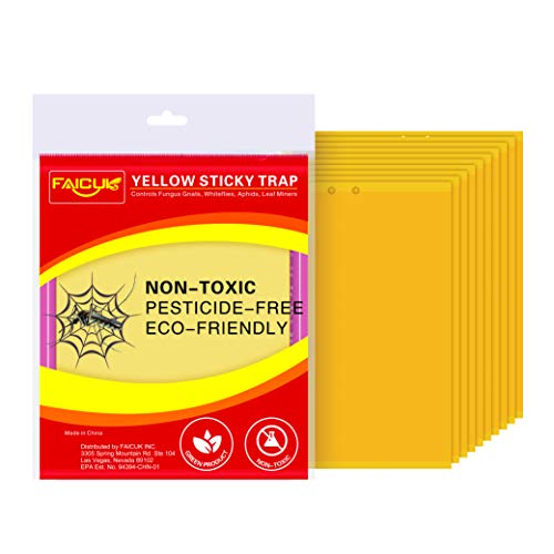 Faicuk Yellow Dual-Sided Sticky Fly Traps for Plant Insect, 10 Pack - size: 10 PACK