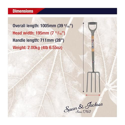 Spear & Jackson Neverbend Carbon Digging Fork – Durable Carbon Steel Garden Fork for Heavy-Duty Digging and Cultivation - style: Digging Fork
