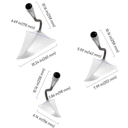 3 PCS Hoe Garden Tool Set, Triangle Gardening Hoes with Sharp Blade, Hand Plow Hoes for Digging, Backyard Weeding, Loosing Soil - size: Triangular Hoes 3PCS