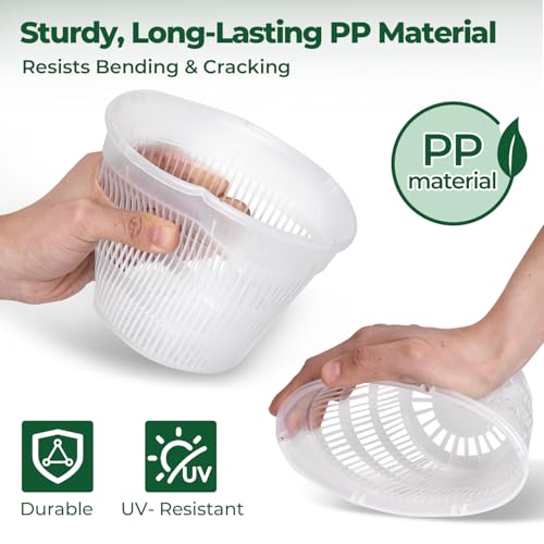T4U Clear Orchid Pots 6.3 Inch 6 Pack, Orchid Pot with Holes Repotting - size: 6.3 Inch, 6 Pack