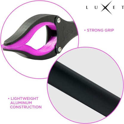 Grabber Reacher Tool - 2 Pack - Latest Version Long 19/32 Inch Foldable Pick Up Stick - Strong Grip Magnetic Tip Lightweight Trash Picker Claw Reacher Grabber Tool for Elderly Reaching, Luxet (Pink) - color: Pink
