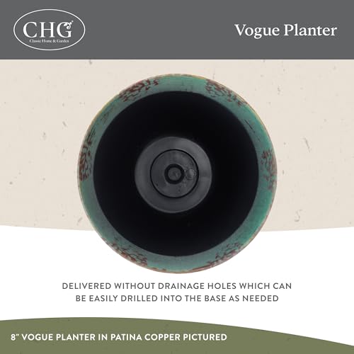 Vogue Planter Pots w/Pottery Quality Finish, 8” Burnished Rust - color: Burnished Rust