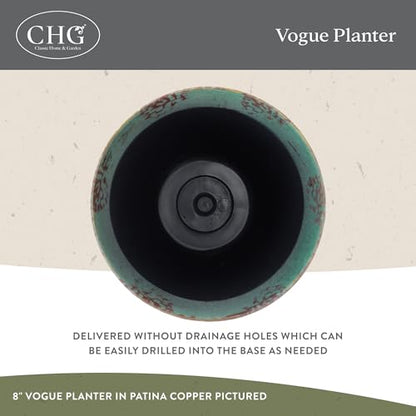 Vogue Planter Pots w/Pottery Quality Finish, 8” Burnished Rust - color: Burnished Rust