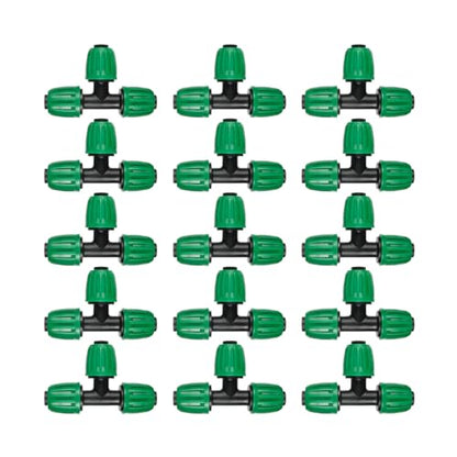 15 Pack 1/2 Inch Drip Irrigation Tee Fittings - size: 1/2 inch Tee