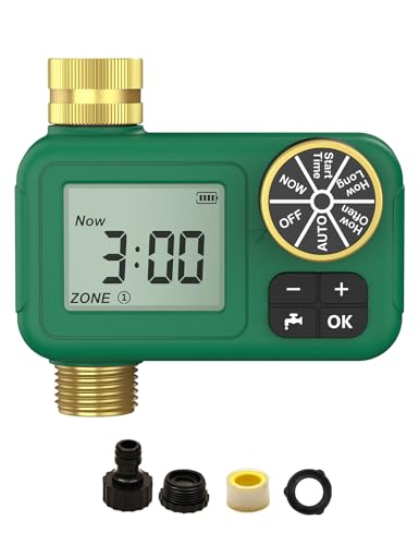 MOES Water Timer for Garden Hose, 1 Outlet, Rain Delay, Brass Fittings - style: 1 Zone (Single Outlet)