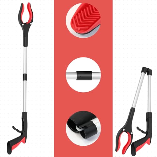 Grabber Reacher Tool - 32” Reacher Grabber Tool with Strong Magnetic and Swivel Head - Heavy Duty Pick Up Stick Grabbers for Seniors, Trash, Surgery Recovery Must Haves Gifts(Red) - size: Dark Red (Pack of 1)