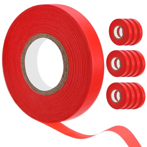 M METERXITY 4-Roll Stretchable Garden Tie Tape 2/5 Inch x 82 Feet PVC Reusable Stretch Plant Tree Tape for Indoor Outdoor Patio Plant/Tree/Vegetables/Branches/Flowers Red - color: Red