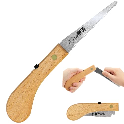 KAKURI Mini Folding Bonsai Saw 4", Small Japanese Pocket Hand Saw - style: Bonsai Pruning