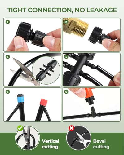 20PCS Drip Irrigation Emitter Stream: Automatic Watering System Kits for 1/4 inch Tube Hose for Indoor Plants Outdoor Garden Flower Beds Raised Growing Lawn Tree Patio Hydroponic